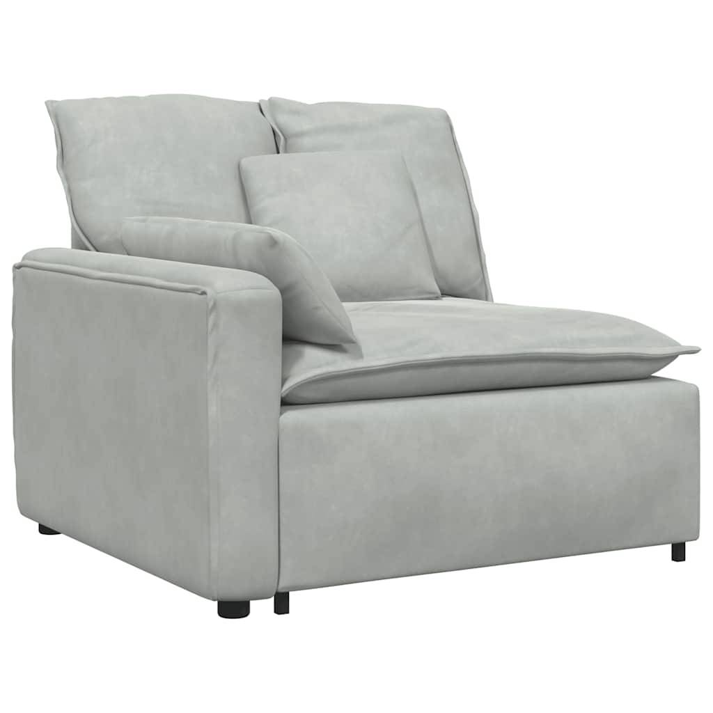vidaXL Modulares Sofa mit Kissen Hellgrau
