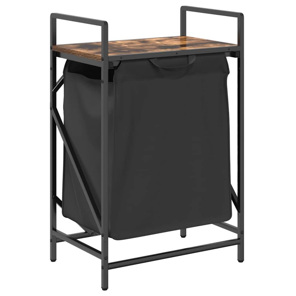 vidaXL Wäschekorb 1 Fach mit Ablage Räuchereiche