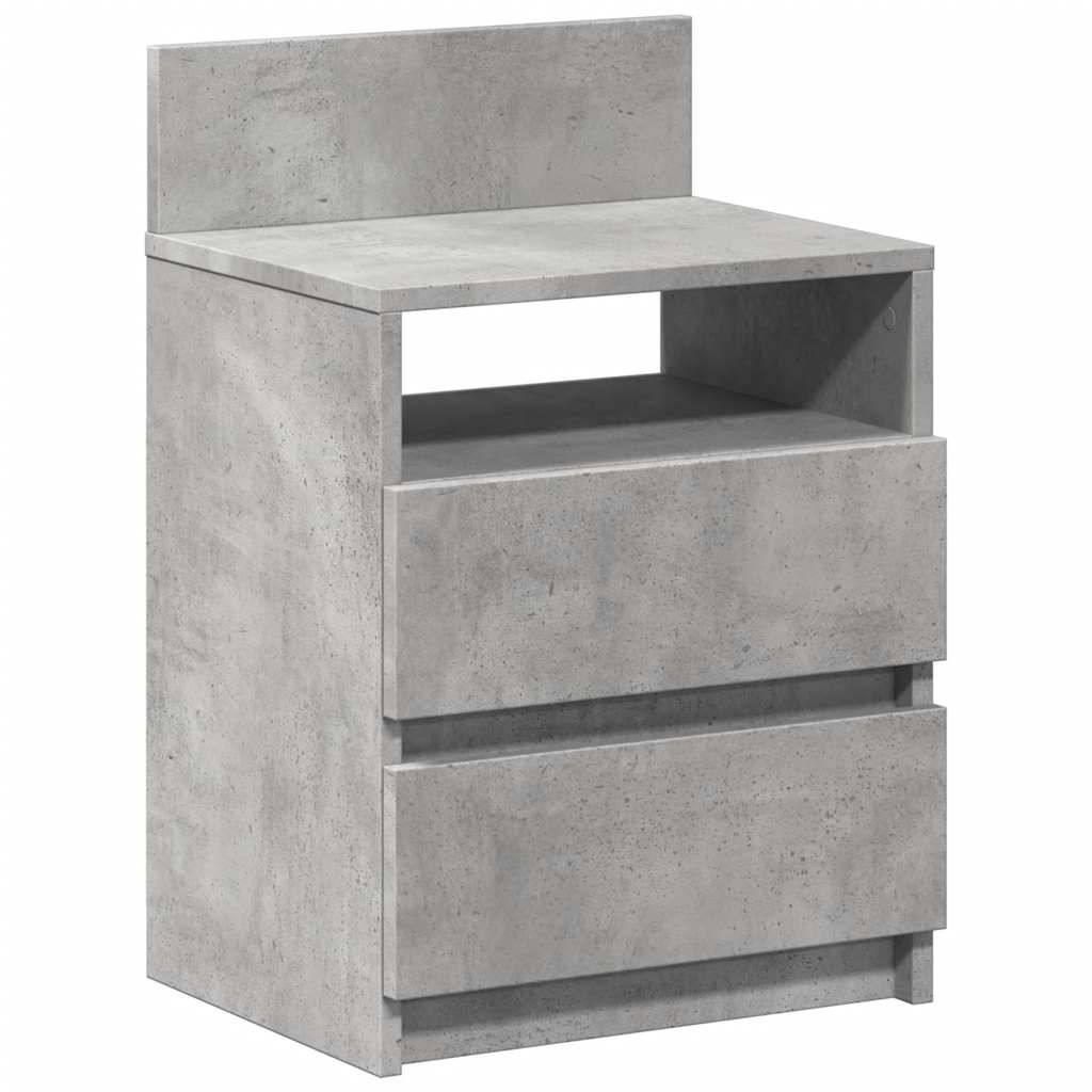 vidaXL Nachttisch mit 2 Schubladen Betongrau 40x33x60 cm