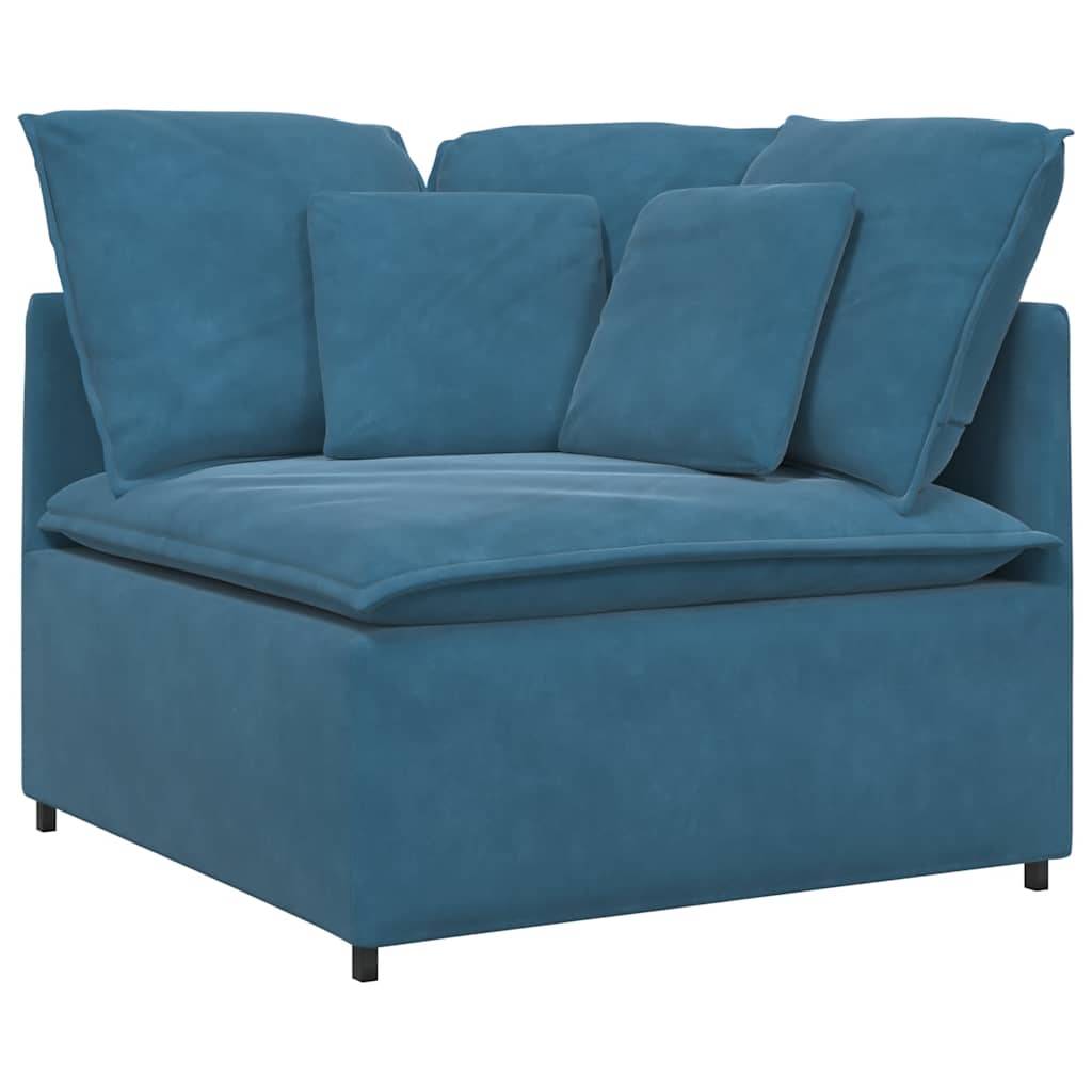 vidaXL Modulares Sofa mit Kissen Samt Blau