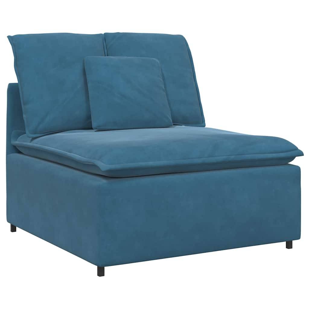 vidaXL Modulares Sofa mit Kissen Samt Blau