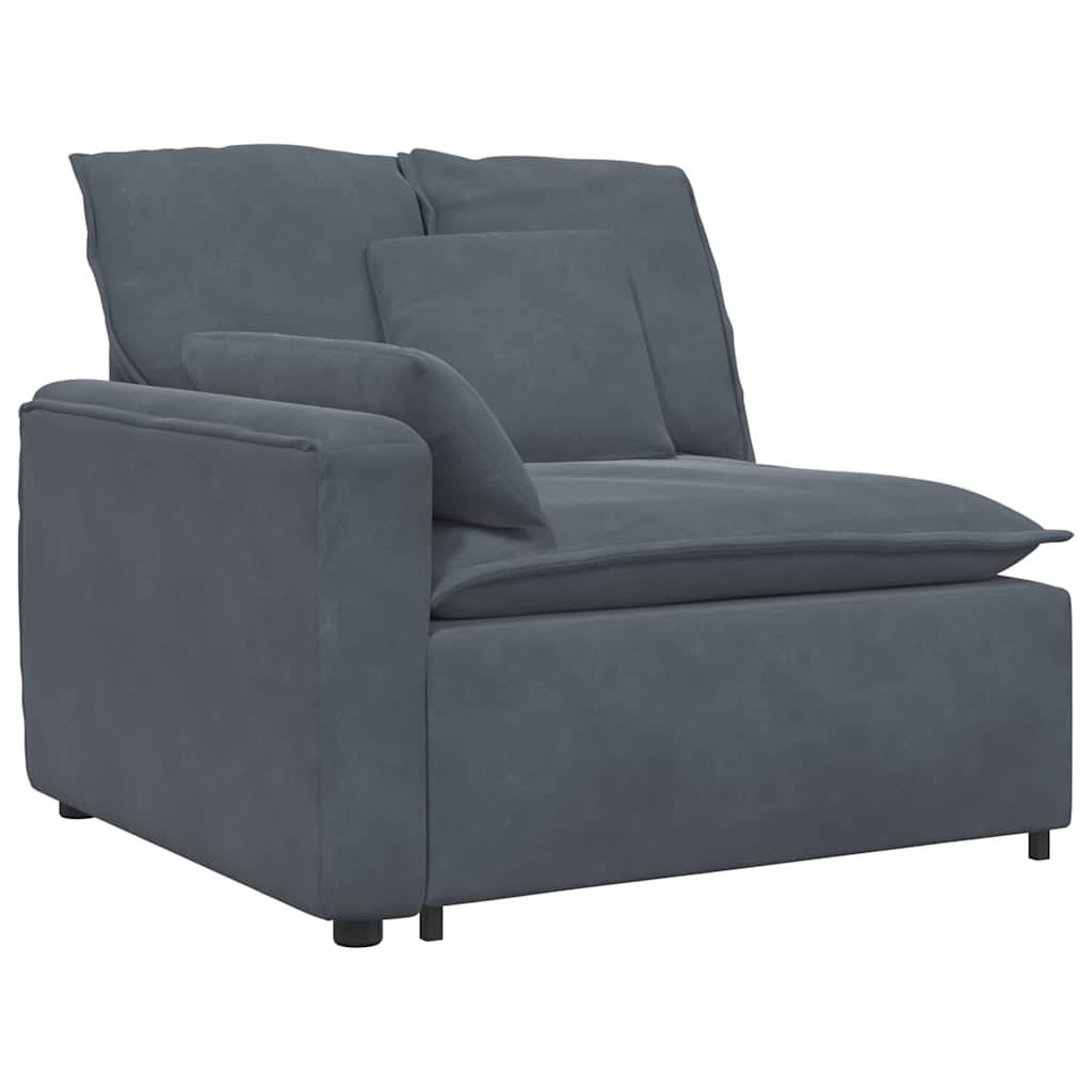 vidaXL Modulares Sofa mit Kissen Samt Dunkelgrau