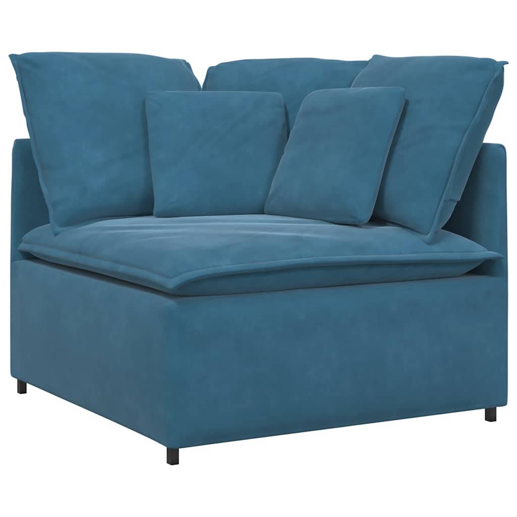 vidaXL Modulares Sofa mit Kissen Samt Blau