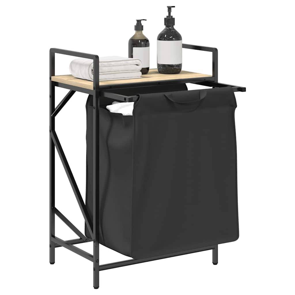 vidaXL Wäschekorb 1 Fach mit Ablage Sonoma-Eiche