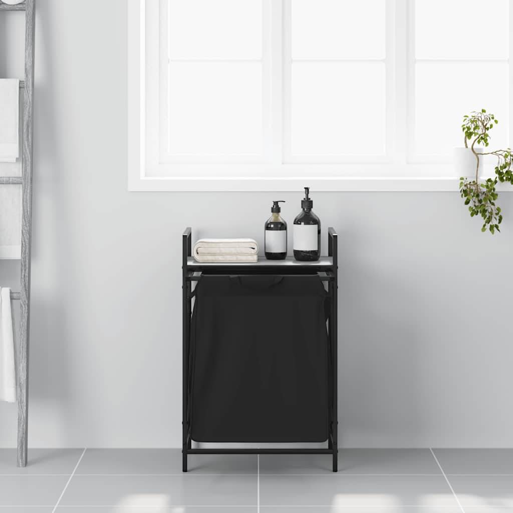 vidaXL Wäschekorb 1 Fach mit Ablage Grau Sonoma