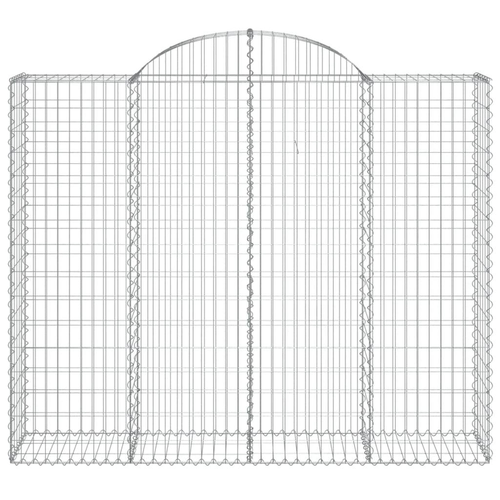 vidaXL Gabionen mit Hochbogen 8 Stk. 200x50x160/180cm Verzinktes Eisen