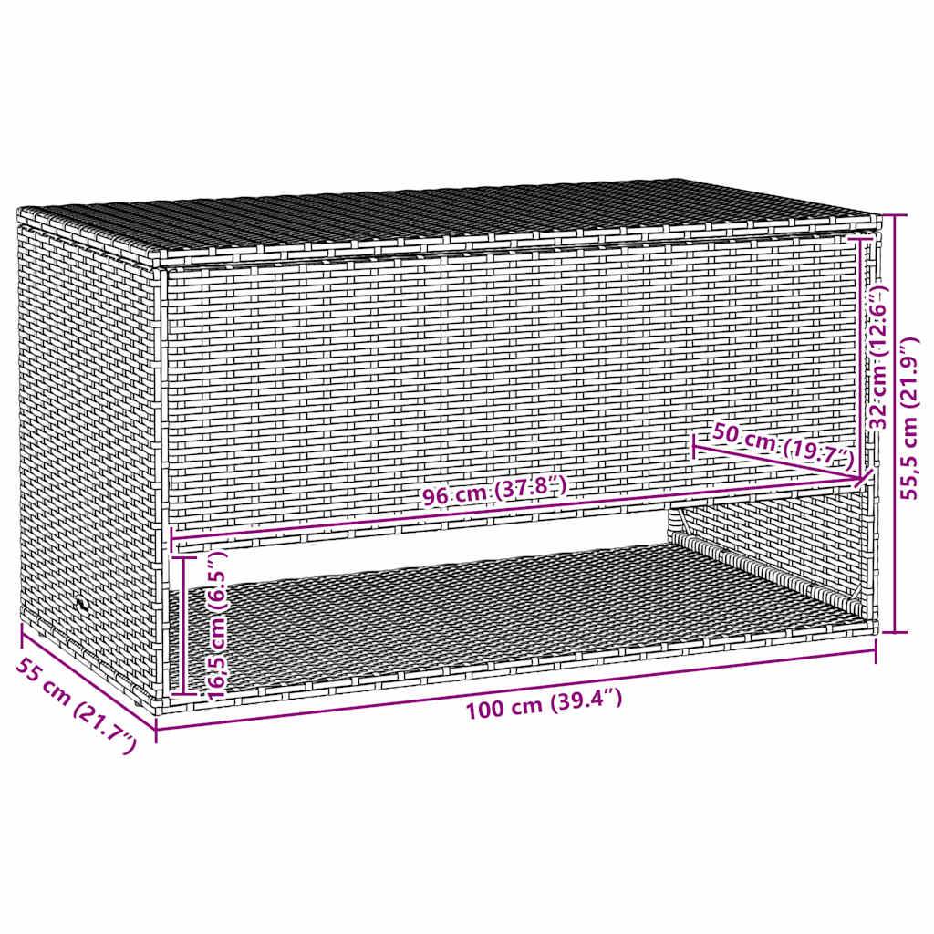 vidaXL Outdoor-Kissenbox Braun 100x55x55,5 cm Poly Rattan