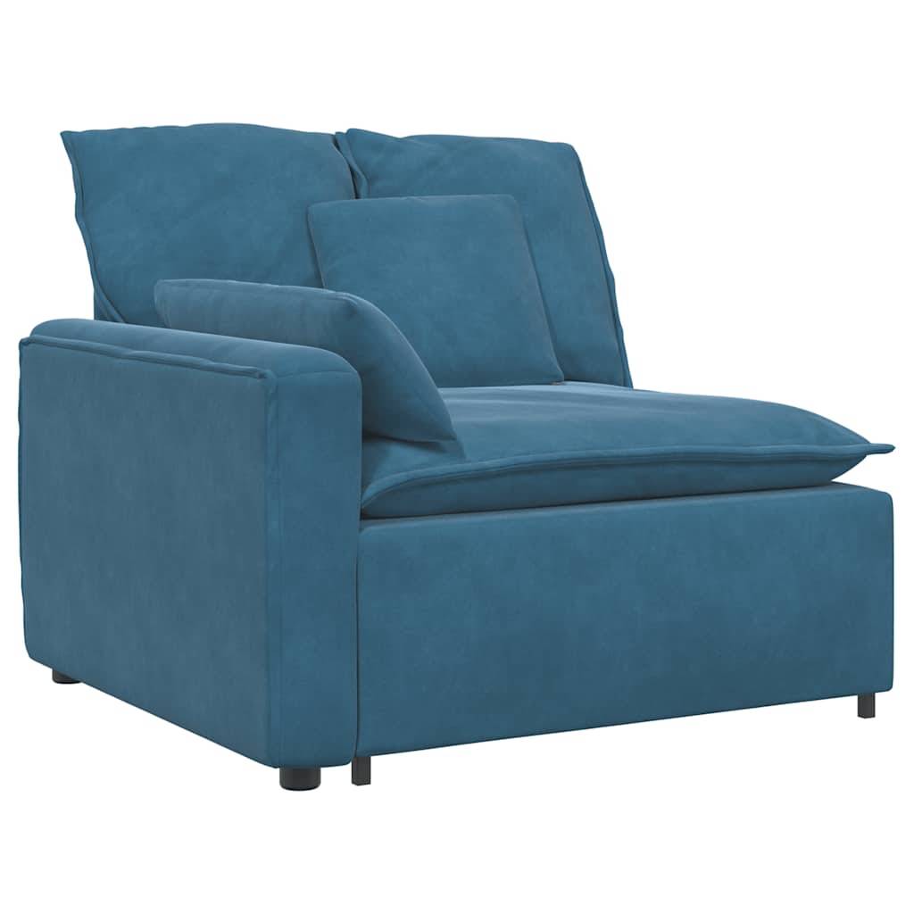 vidaXL Modulares Sofa mit Kissen Samt Blau