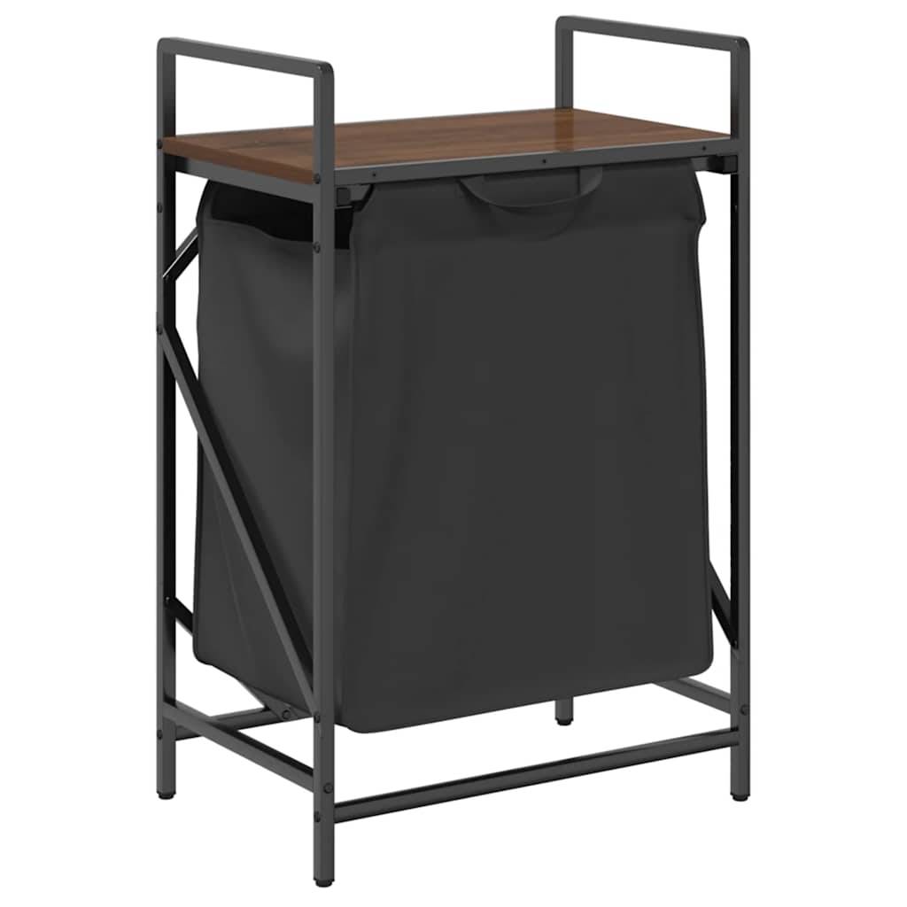 vidaXL Wäschekorb 1 Fach mit Ablage Braun Eichen-Optik