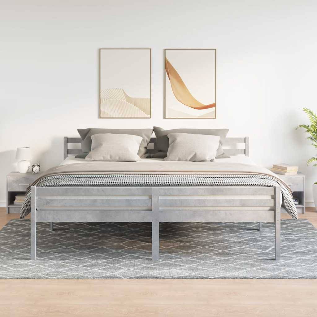 vidaXL Nachttische 2 Stk. mit Schublade Betongrau 39x28x41 cm