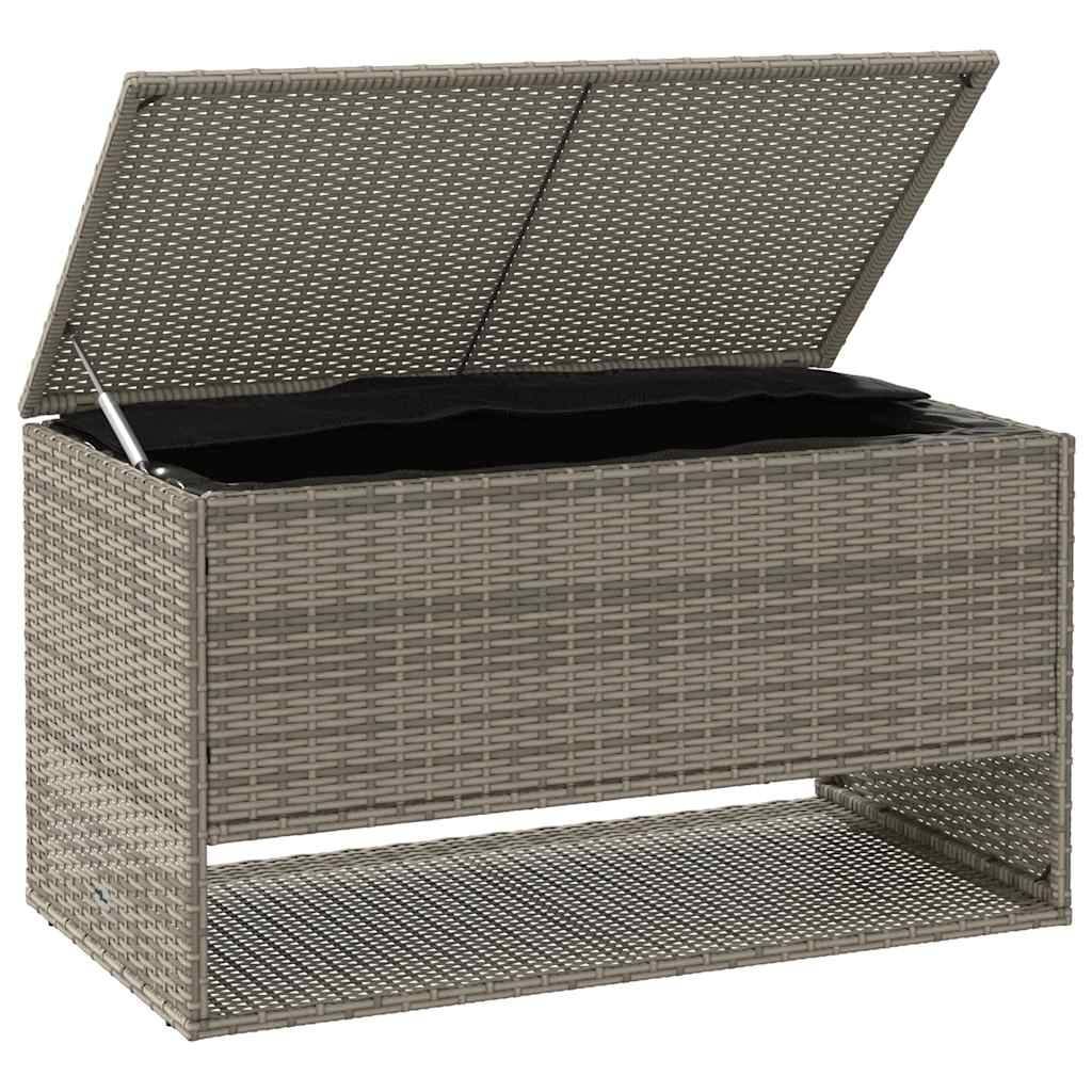 vidaXL Outdoor-Kissenbox Grau 100x55x55,5 cm Poly Rattan