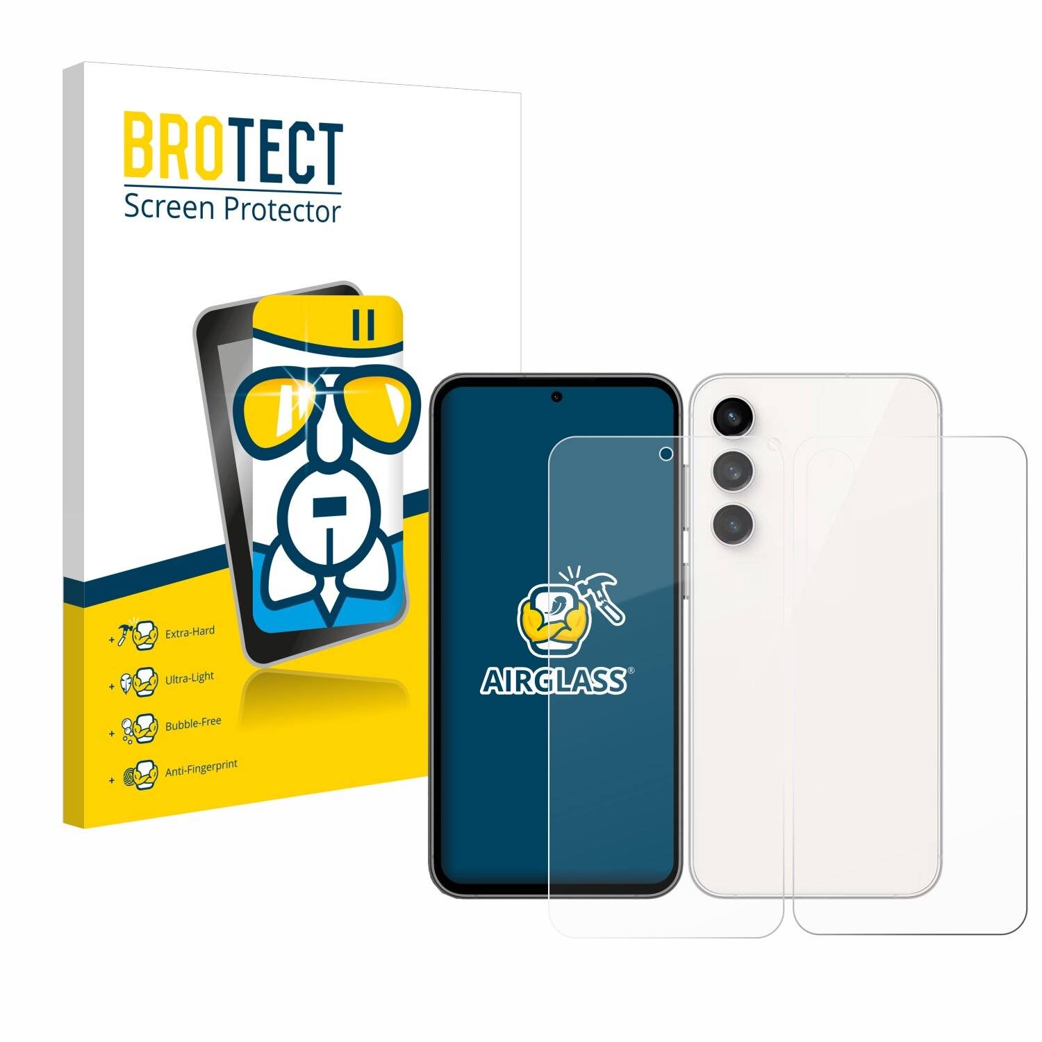 BROTECT AirGlass Glas Panzer-Folie für Samsung Galaxy S23 FE (Display+Rückseite) -