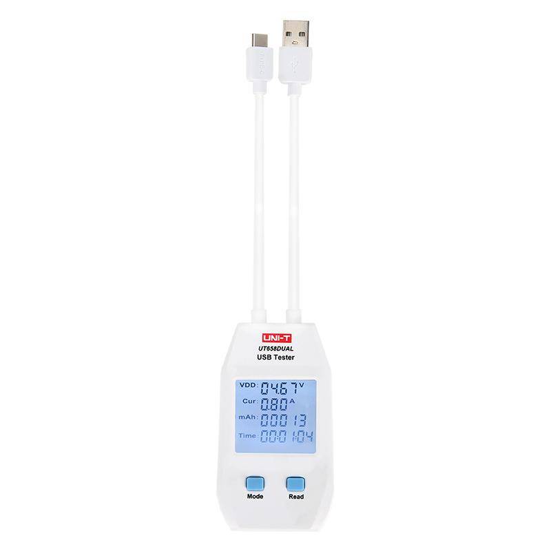 UNI-T, UT658DUAL, USB Tester, mit Kabel, USB-A + USB-C