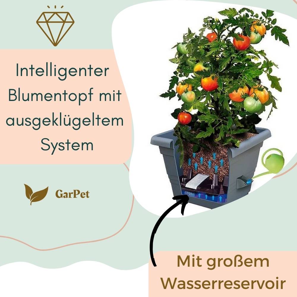 Pflanzkübel Rechteckig Pflanzkübel Groß Außen Blumenkübel Outdoor Pflanztopf Pflanzkasten Blumentopf Wasserspeicher 35x35 cm anthrazit