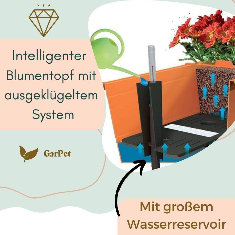 Blumenkasten Fensterbank Außen Blumenkasten Balkongeländer Balkonkasten mit Wasserspeicher Metall Halterung Pflanzkasten Outdoor 80 cm anthrazit