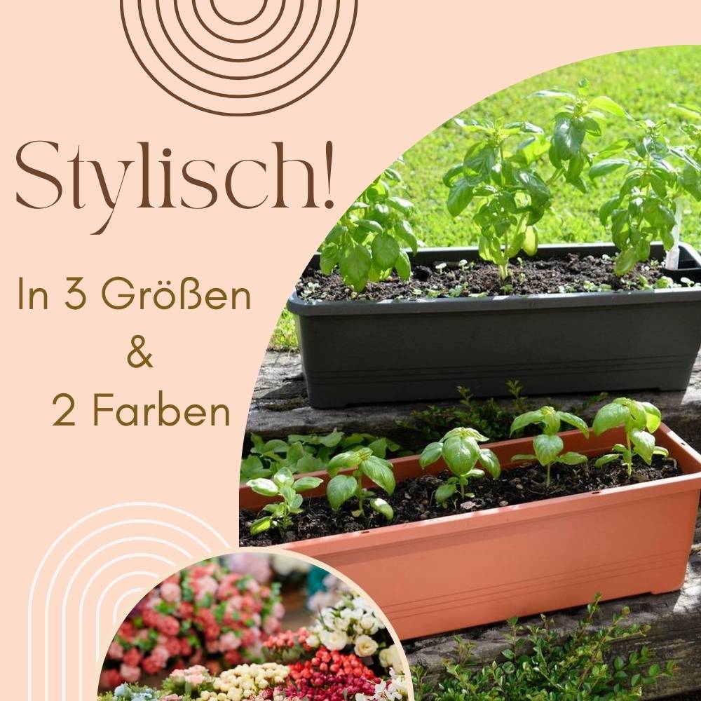 Blumenkasten Fensterbank Außen Blumenkasten Balkongeländer Balkonkasten mit Wasserspeicher Metall Halterung Pflanzkasten Outdoor Metallhalterung 2