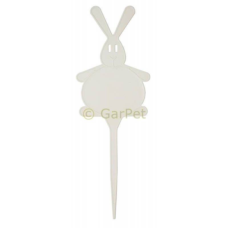 Garten Stecketiketten Pflanzen Stecker Kräuter Blumen Etiketten Hase 5 Stück elfenbein