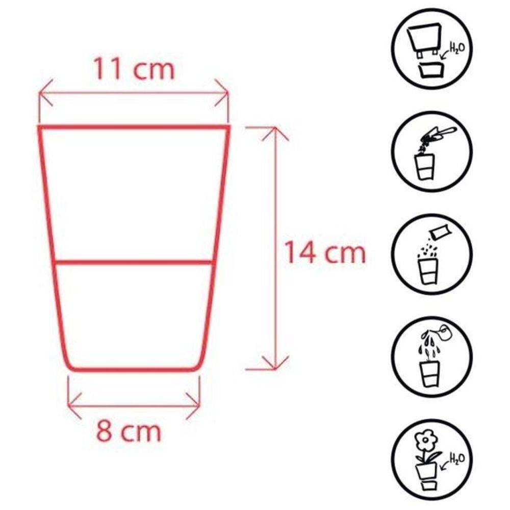 Kräutertopf mit Bewässerungssystem Kräutergarten Küche Balkon Fensterbank Selbstbewässernd Glänzend Kräuterbeet Kräuter Blumen Topf light + da