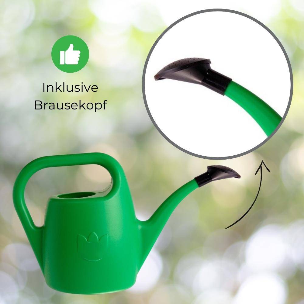 Gießkanne mit Brausekopf 2 Liter klein Kunststoff Garten Wohnung Blumen Pflanzen