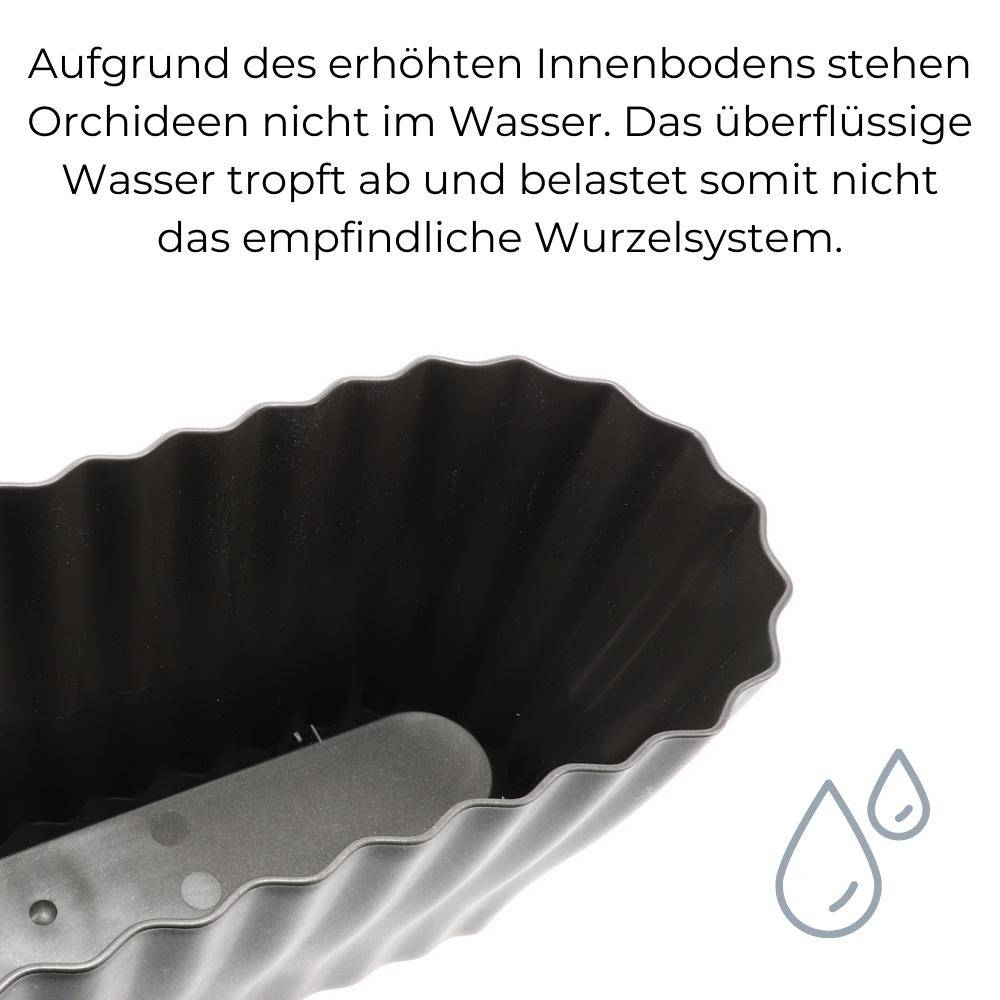 Orchideentopf TRIOLA rauchfarbig