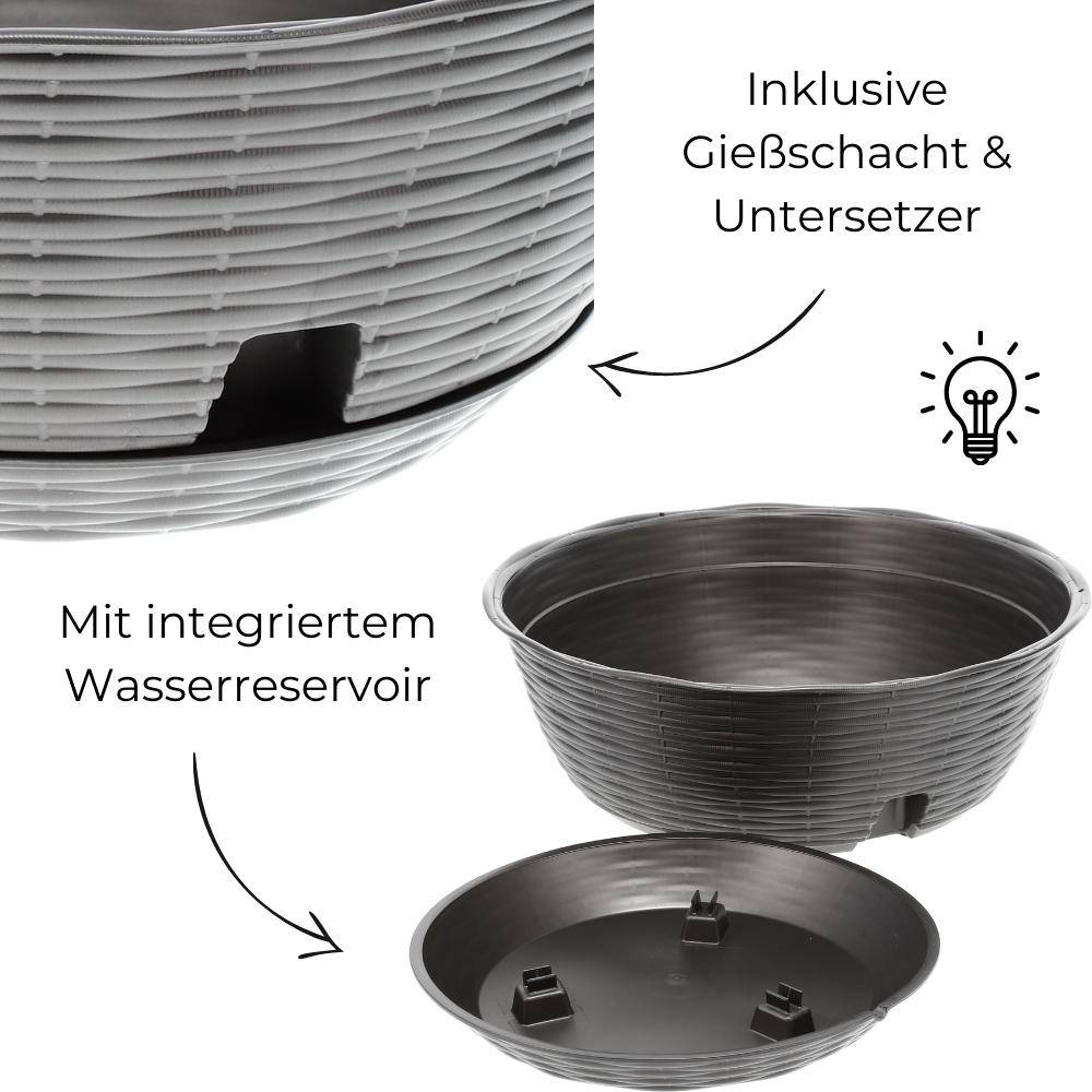 Blumenampel inkl. Kette und Wandhalterung anthrazit