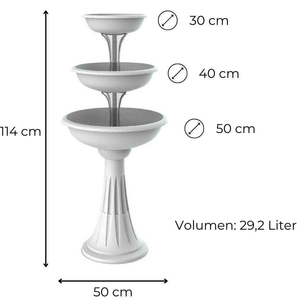 Blumenständer mit 3 Pflanzschalen weiß