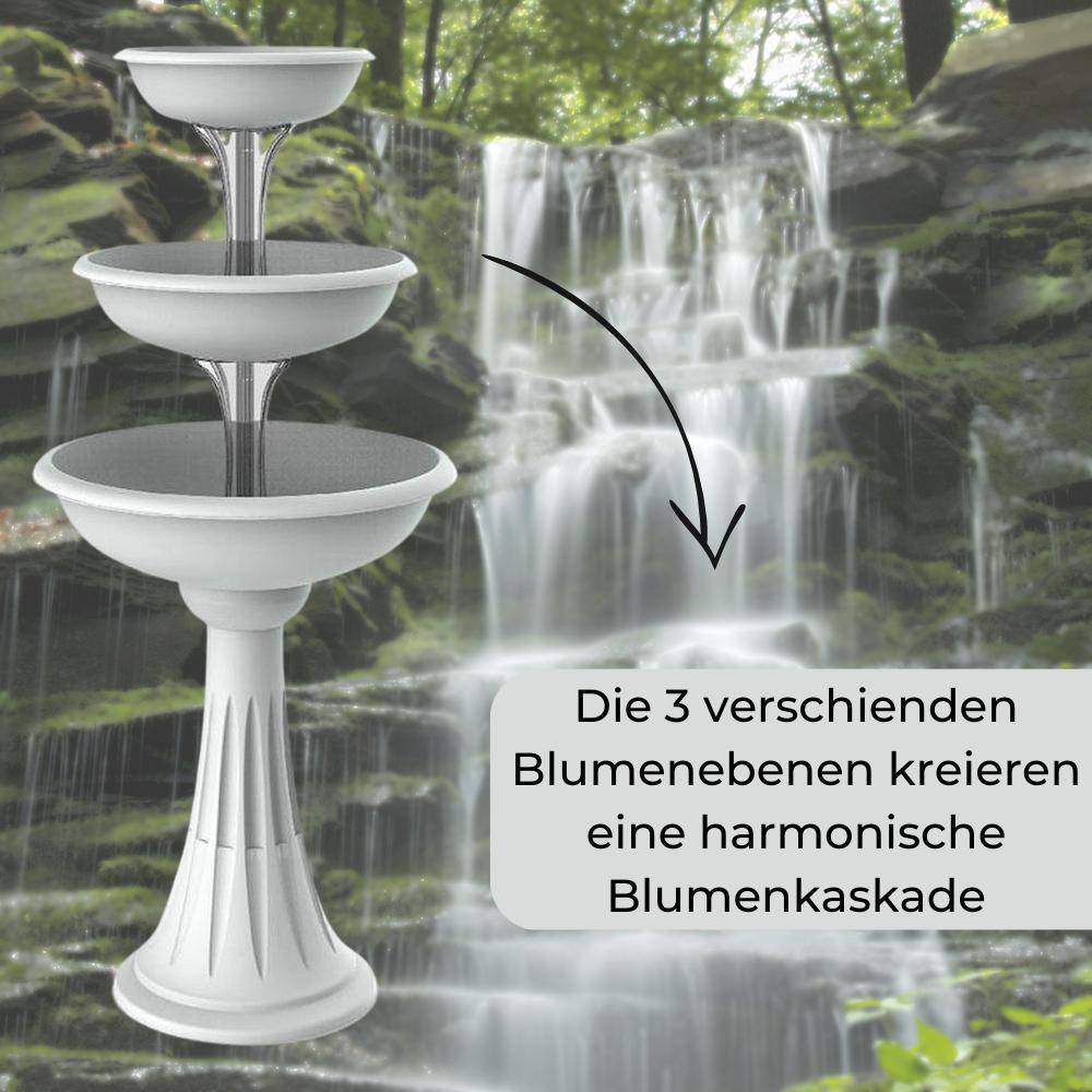 Blumenständer mit 3 Pflanzschalen weiß