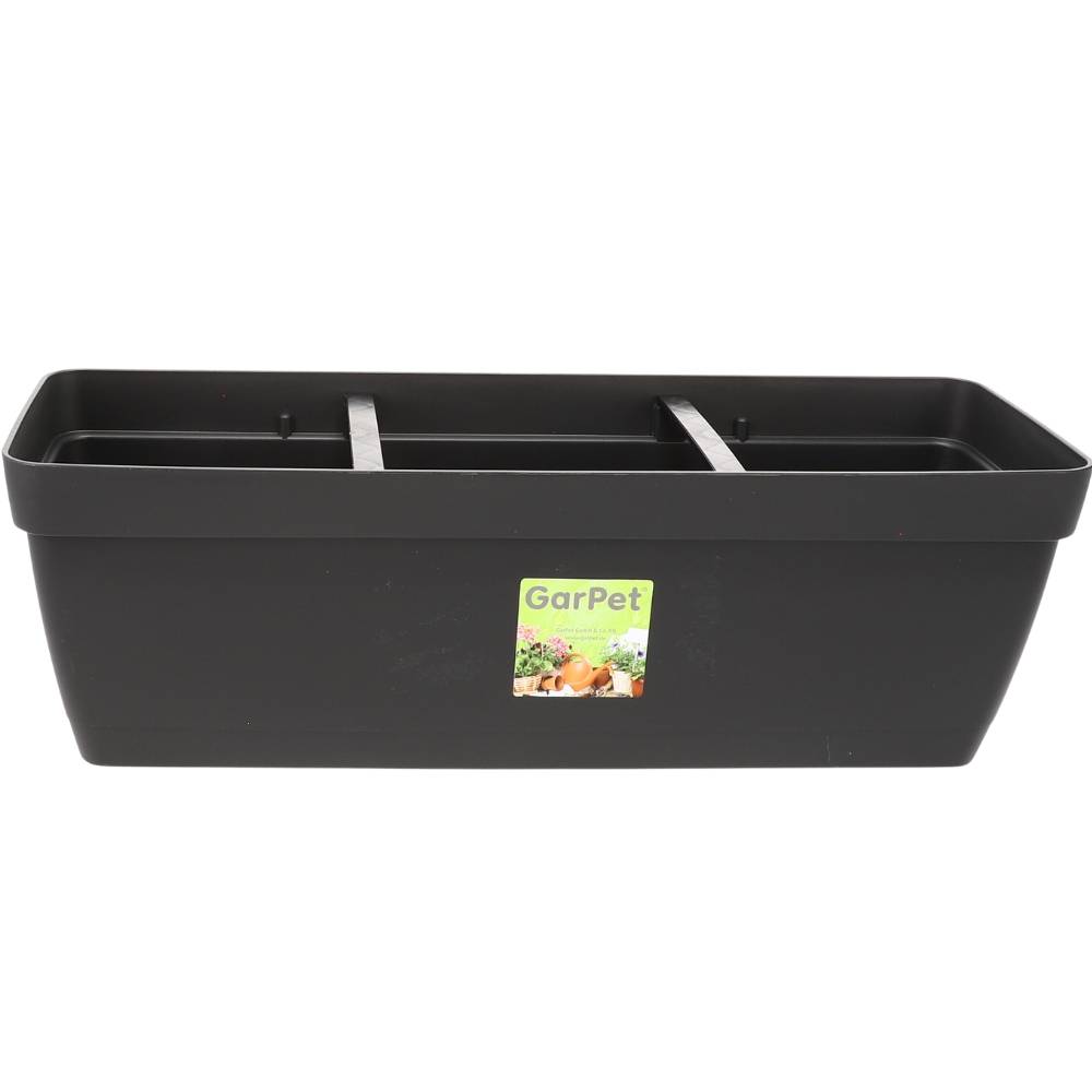 Blumenkasten mit Halterung - Wasserspeicher 50 cm anthrazit