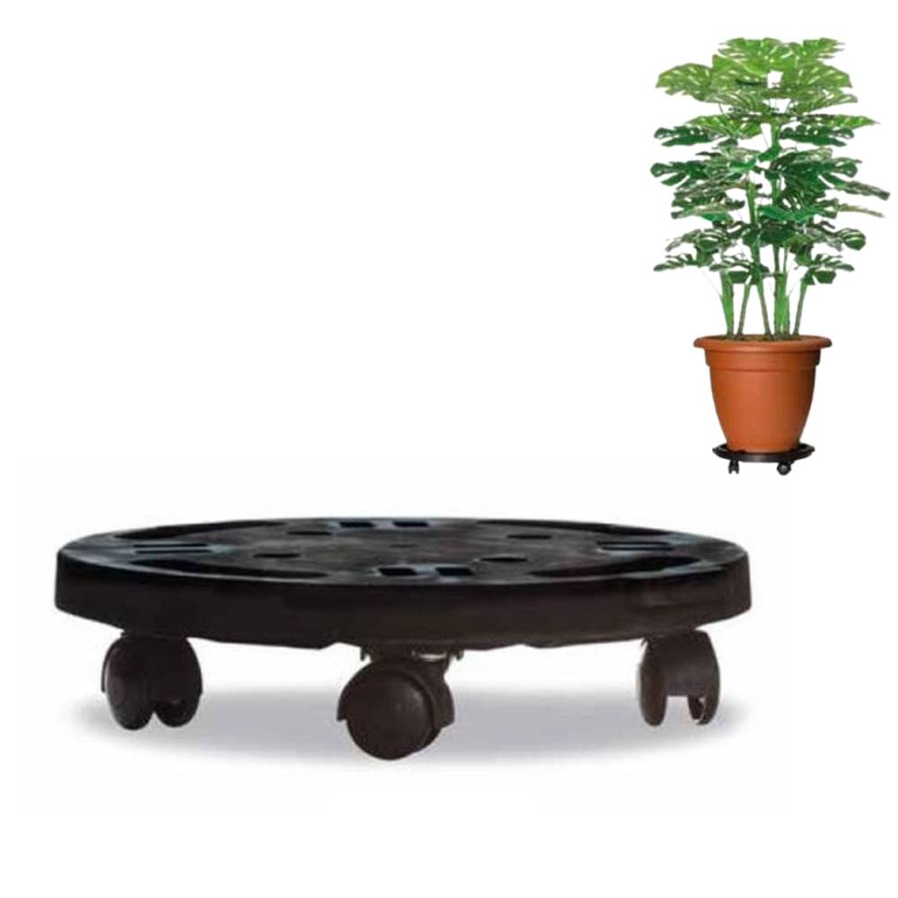 Pflanzenroller Outdoor Wetterfest Rollbrett Pflanzen Blumentopf Untersetzer mit Rollen Pflanzenroller Rund Blumenroller 30 cm