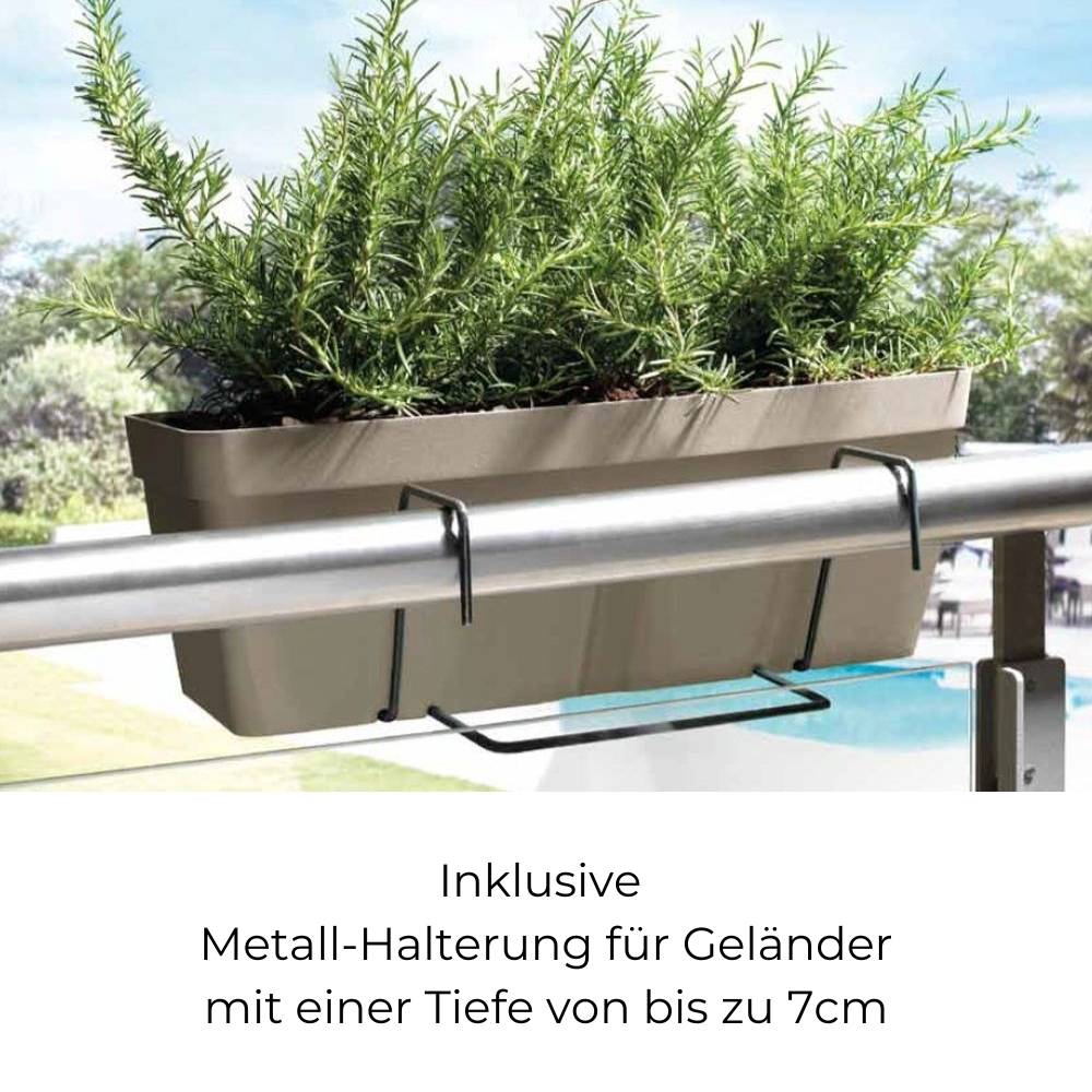 Blumenkasten mit Halterung - Wasserspeicher 60 cm anthrazit