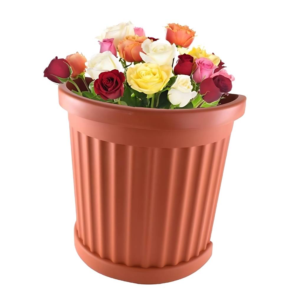 Pflanzkübel Halbrund terracotta