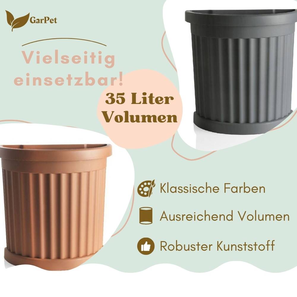 Pflanzkübel Halbrund terracotta