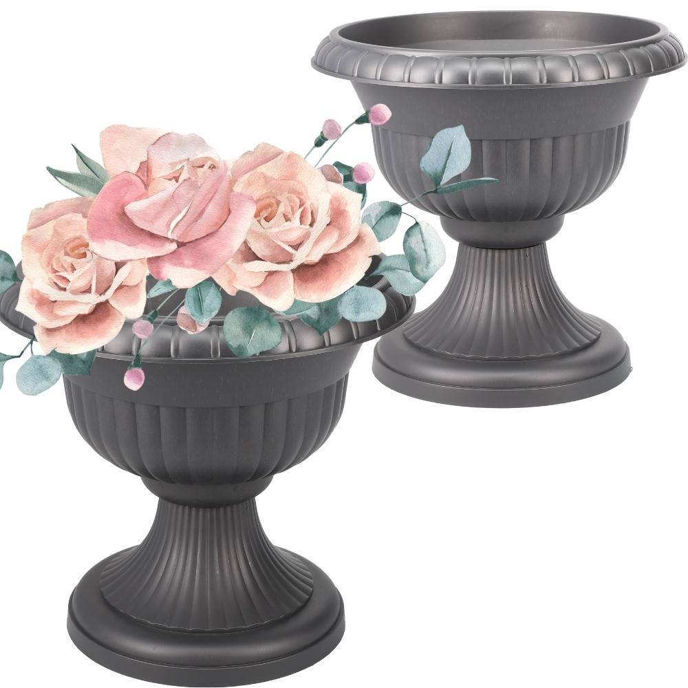 Blumentopf mit Ständer Grau