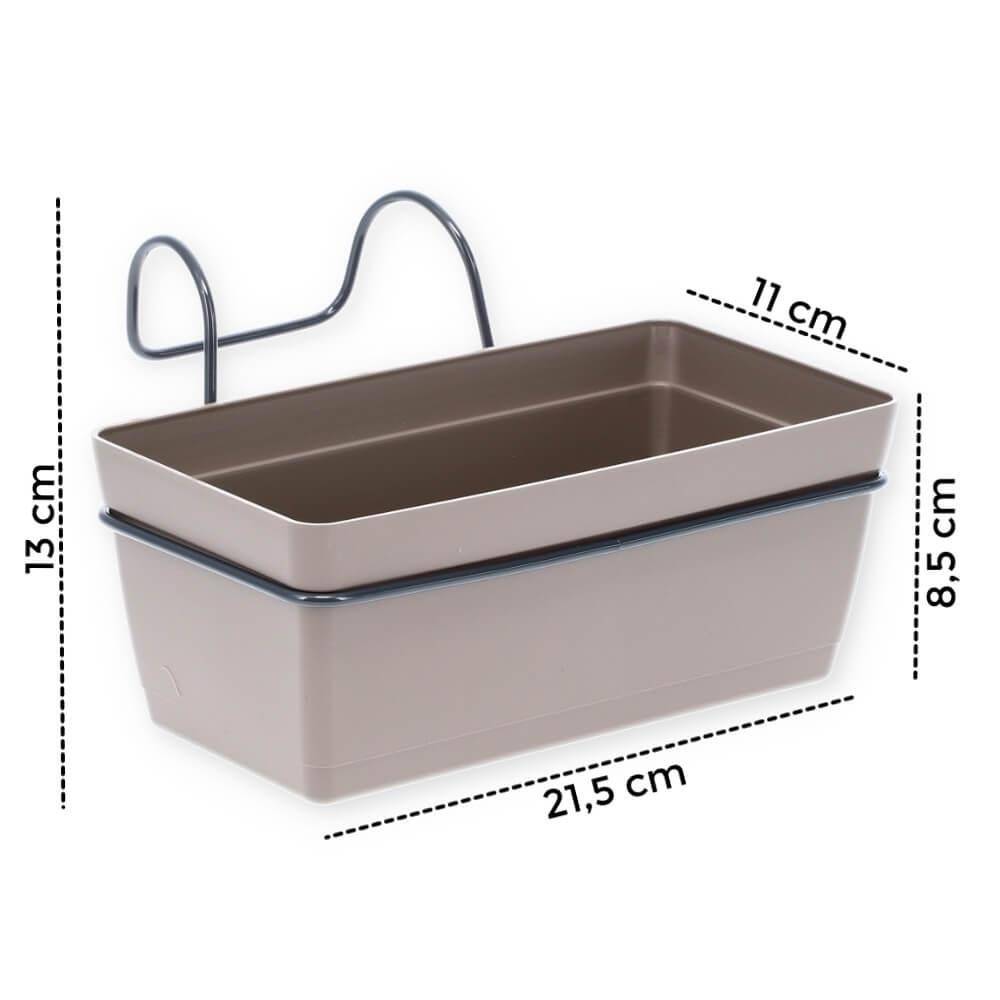 3 x Hängekasten Blumenkasten Pflanzkasten Set mit Halterung Metall Wandhalterung Haken Aufhängung innen außen Pflanzenhänger Kunststoff