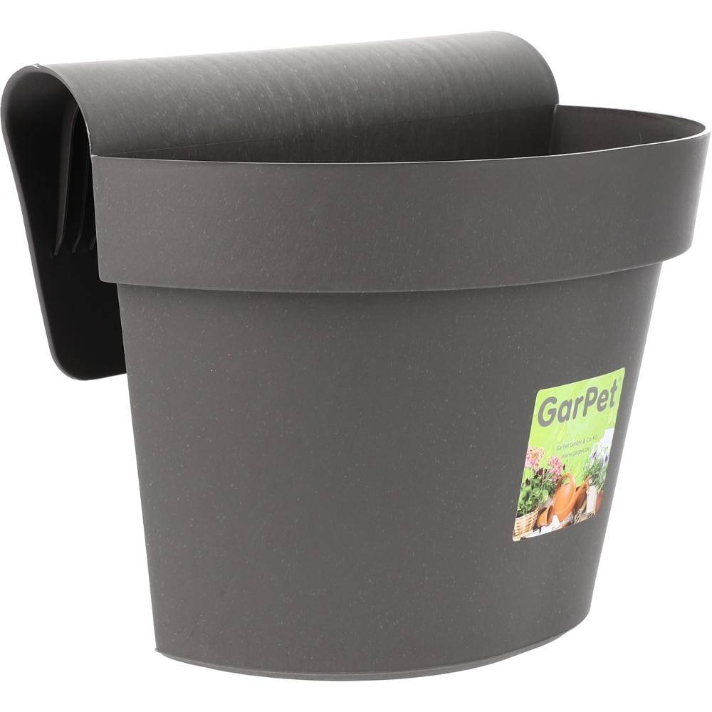 Geländertopf Balkon mit Wasserspeicher Blumentopf Zaun Blumenkasten Geländer Geländerkasten Balkontopf Balkonkasten Anthrazit