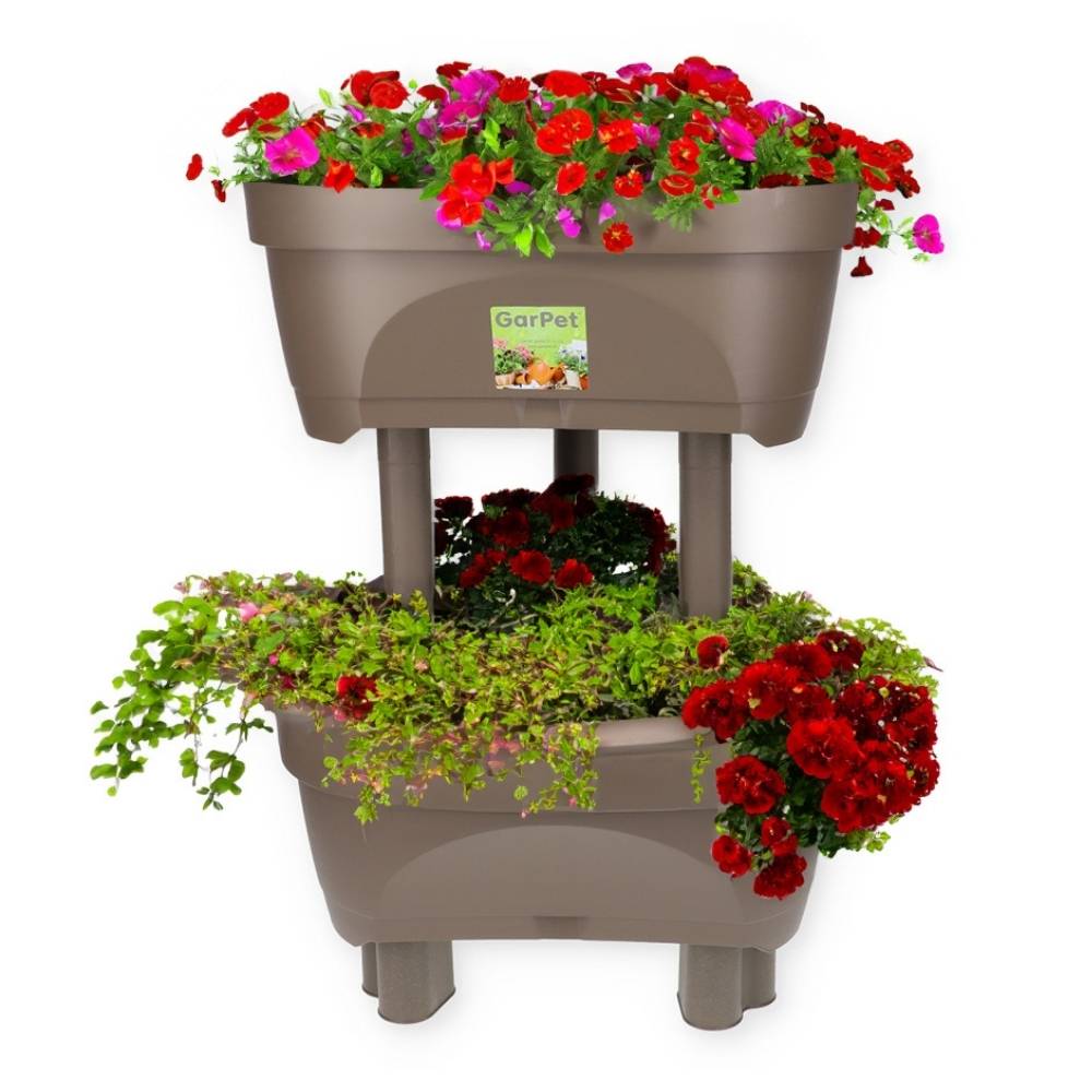 Blumentopf groß draußen Erdbeertopf Pflanzturm Blumentopf hoch Pflanzsäule Kräutertopf Balkon Pflanzkübel Kräuterturm Pflanztopf Outdoor Säulen