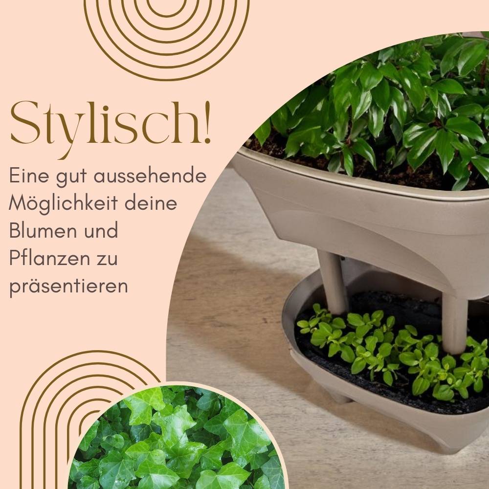 Blumentopf groß draußen Erdbeertopf Pflanzturm Blumentopf hoch Pflanzsäule Kräutertopf Balkon Pflanzkübel Kräuterturm Pflanztopf Outdoor Säulen