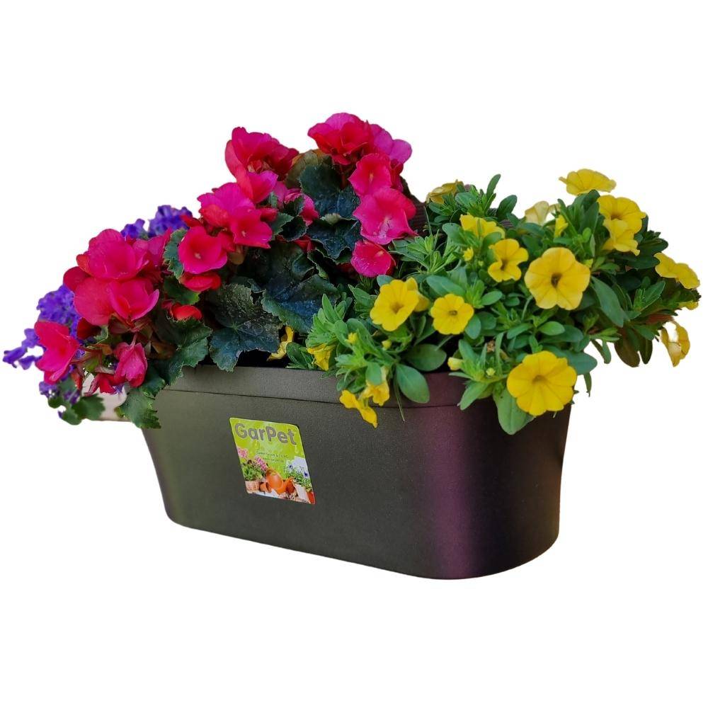 Wand Blumentopf Wandblumentopf Wandtopf Pflanzgefäß Blumenkasten Outdoor Wandblumenkasten Wandpflanztopf Wandampel Anthrazit