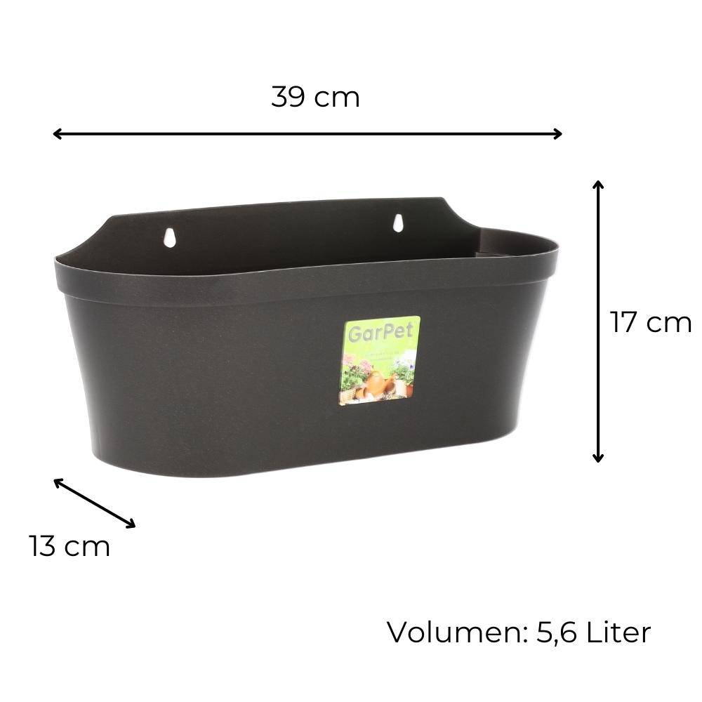 Wand Blumentopf Wandblumentopf Wandtopf Pflanzgefäß Blumenkasten Outdoor Wandblumenkasten Wandpflanztopf Wandampel Anthrazit