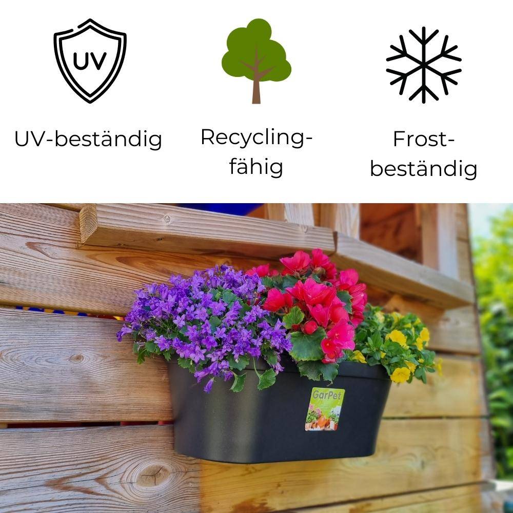 Wand Blumentopf Wandblumentopf Wandtopf Pflanzgefäß Blumenkasten Outdoor Wandblumenkasten Wandpflanztopf Wandampel Anthrazit