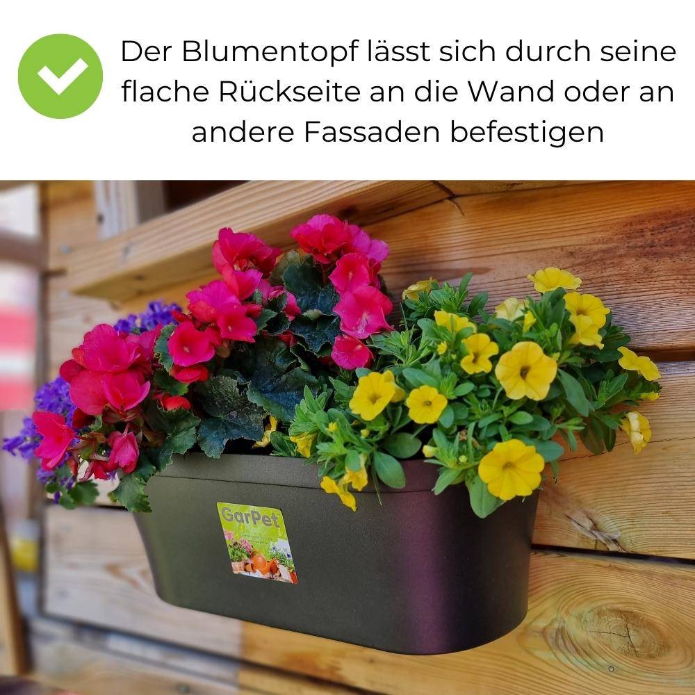 Wand Blumentopf Wandblumentopf Wandtopf Pflanzgefäß Blumenkasten Outdoor Wandblumenkasten Wandpflanztopf Wandampel Anthrazit