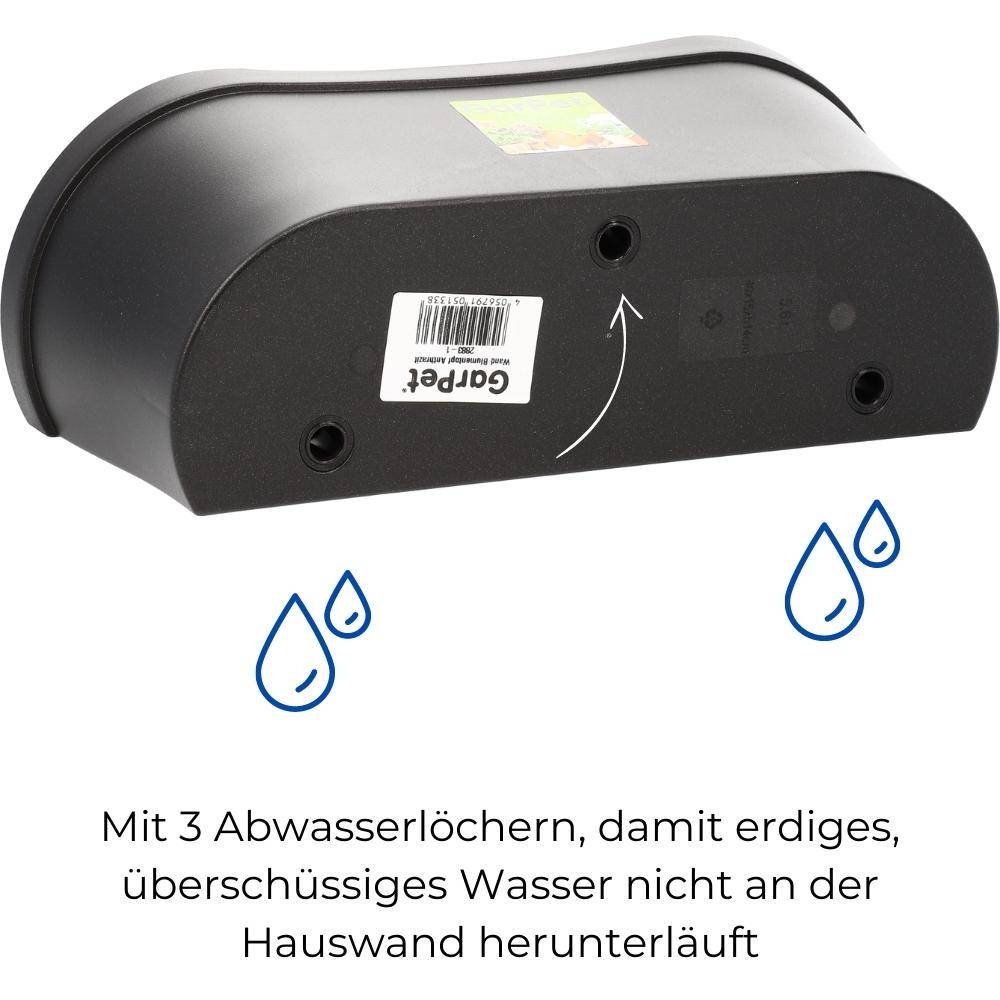 Wand Blumentopf Wandblumentopf Wandtopf Pflanzgefäß Blumenkasten Outdoor Wandblumenkasten Wandpflanztopf Wandampel Anthrazit