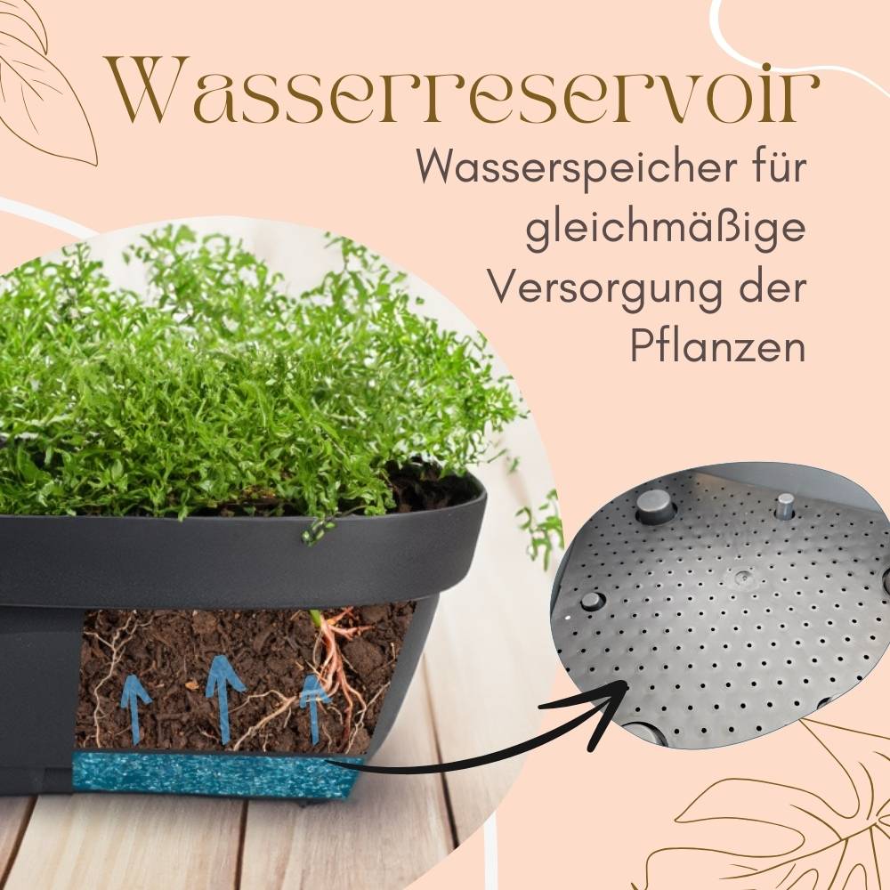 Erdbeertopf Pflanzturm Blumentopf Hoch Pflanzsäule Kräutertopf Balkon Pflanzkübel Anthrazit Kräuterturm Pflanztopf Outdoor Säulentopf SET 3 Ebene