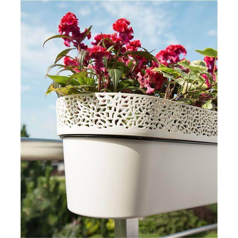 Übertopf Rosa cream 500 Balkon m. Halter