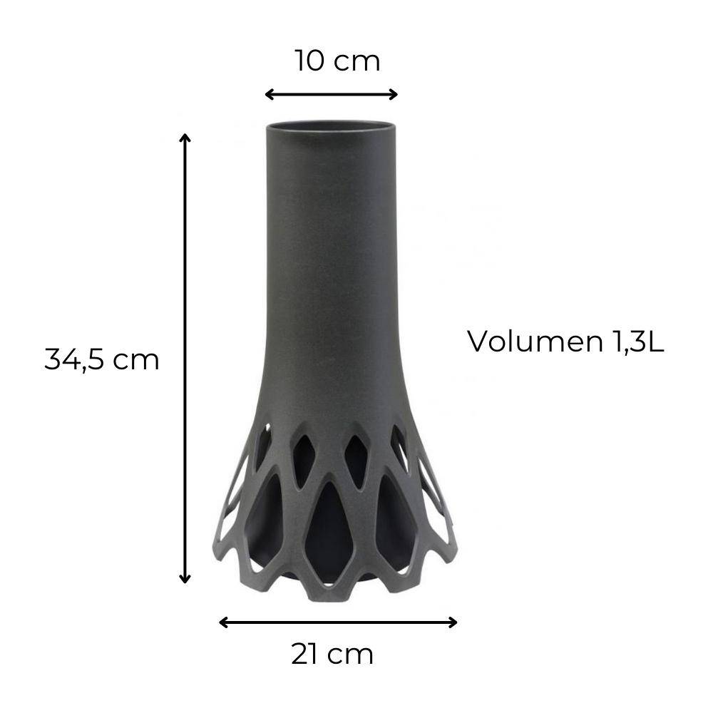 Grabvase Roseta mit Sockel Gewicht anthrazit 1,3 L
