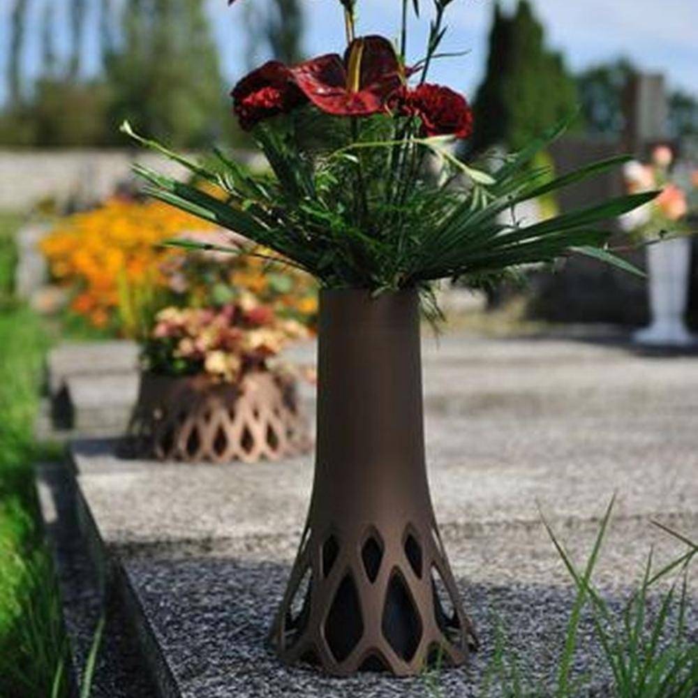 Grabvase Roseta mit Sockel Gewicht bronze 1,3 L