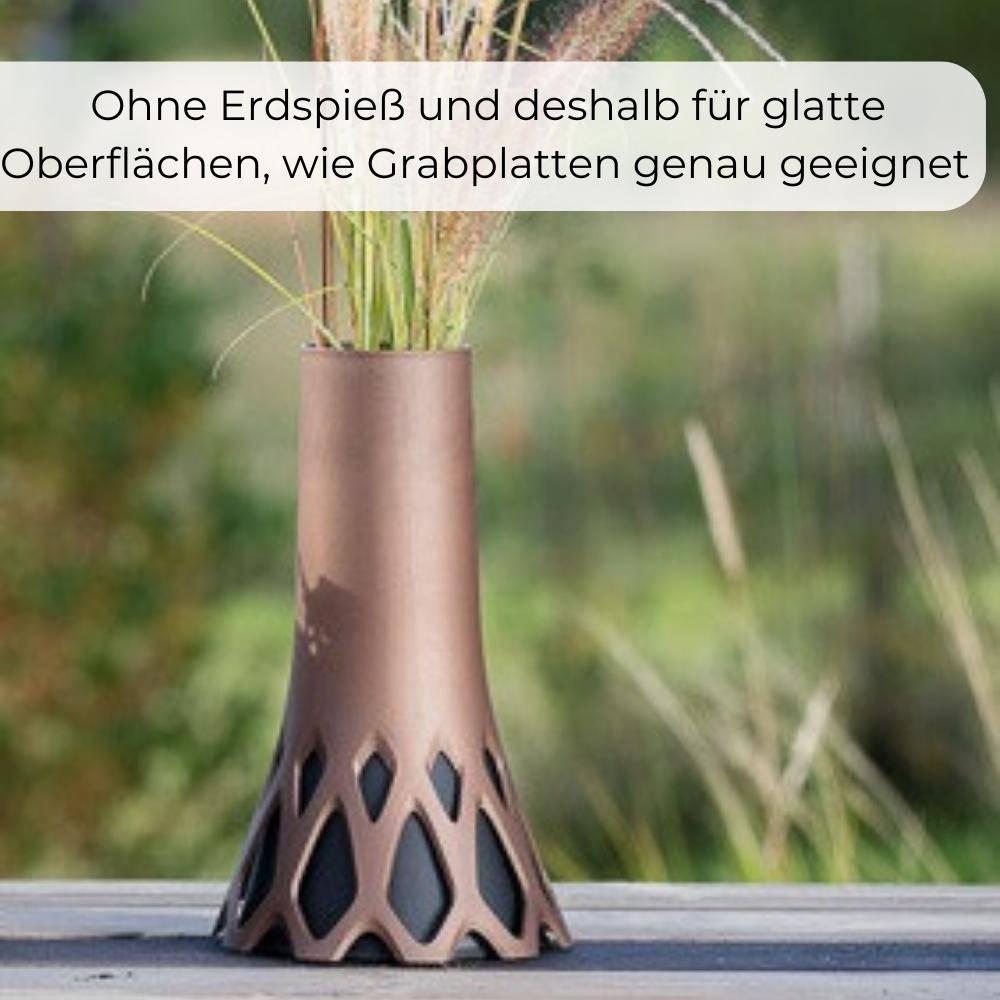Grabvase Roseta mit Sockel Gewicht bronze 1 L