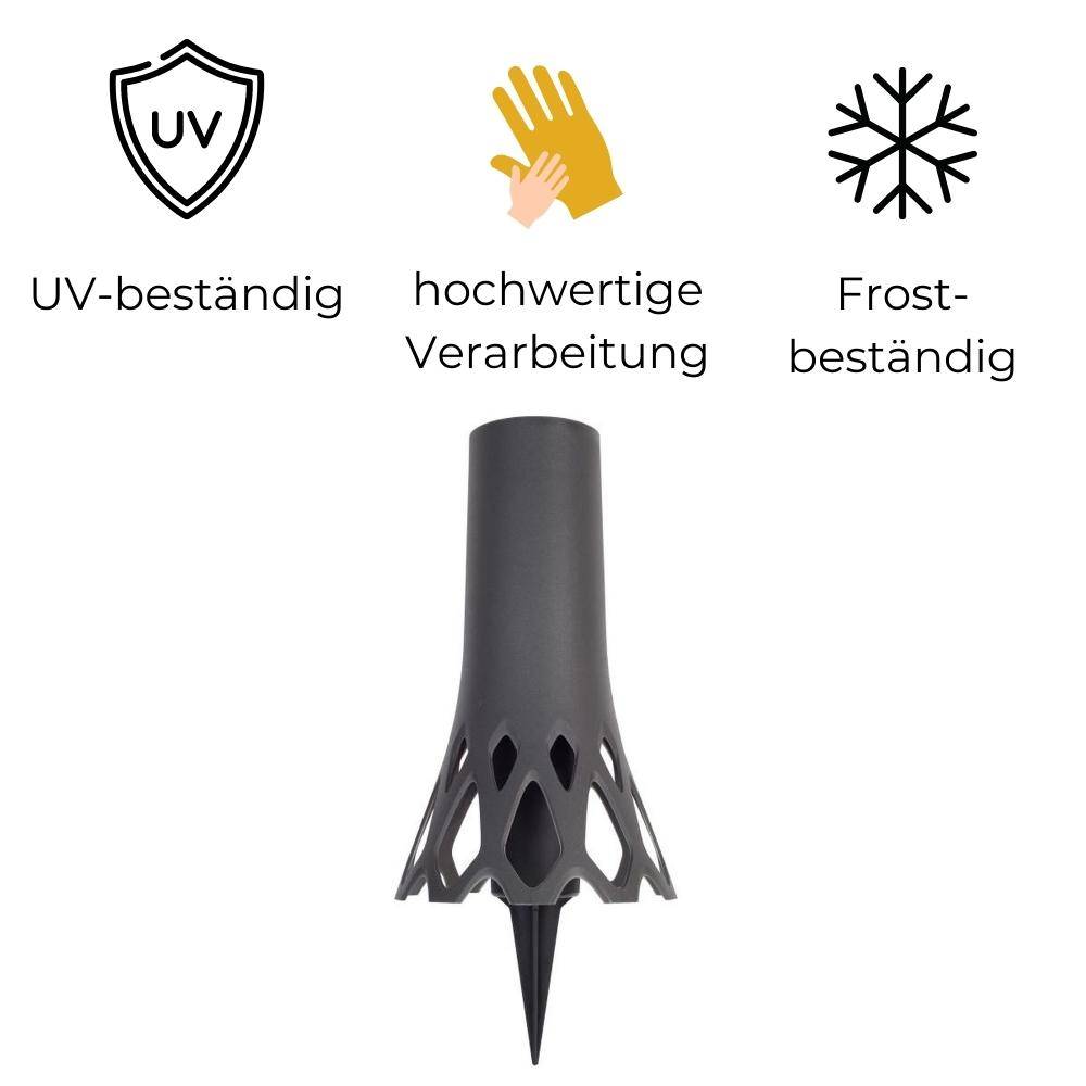 Grabvase Roseta mit Erdspieß anthrazit 1 L