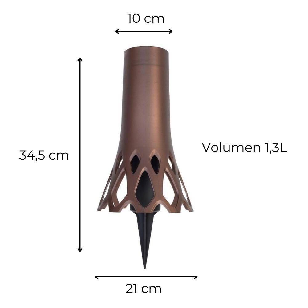 Grabvase Roseta mit Erdspieß bronze 1,3 L