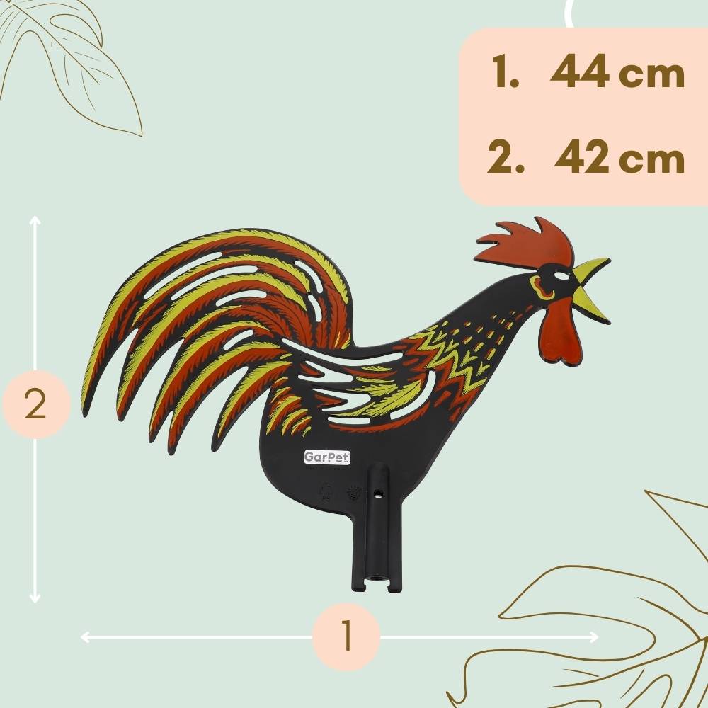 Wetterhahn für Garten Balkon Wetterfahne Windrichtungsanzeiger Windspiel Windfahne 44 x 42 cm Geräuschlos